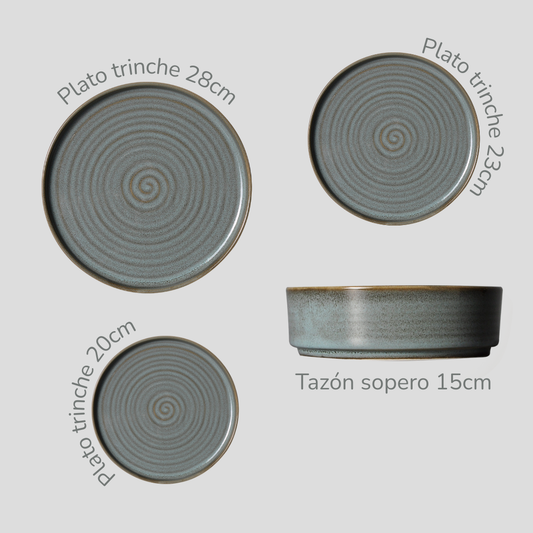 Vajilla Spiral (set para 4 o 6 personas)