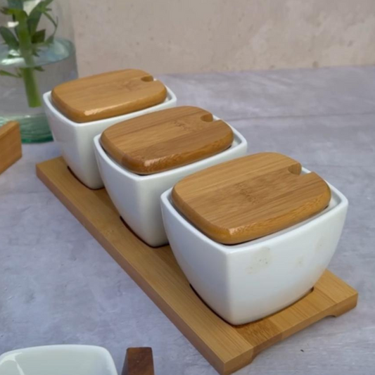 Juego de 3 bowls rect. c/tapa